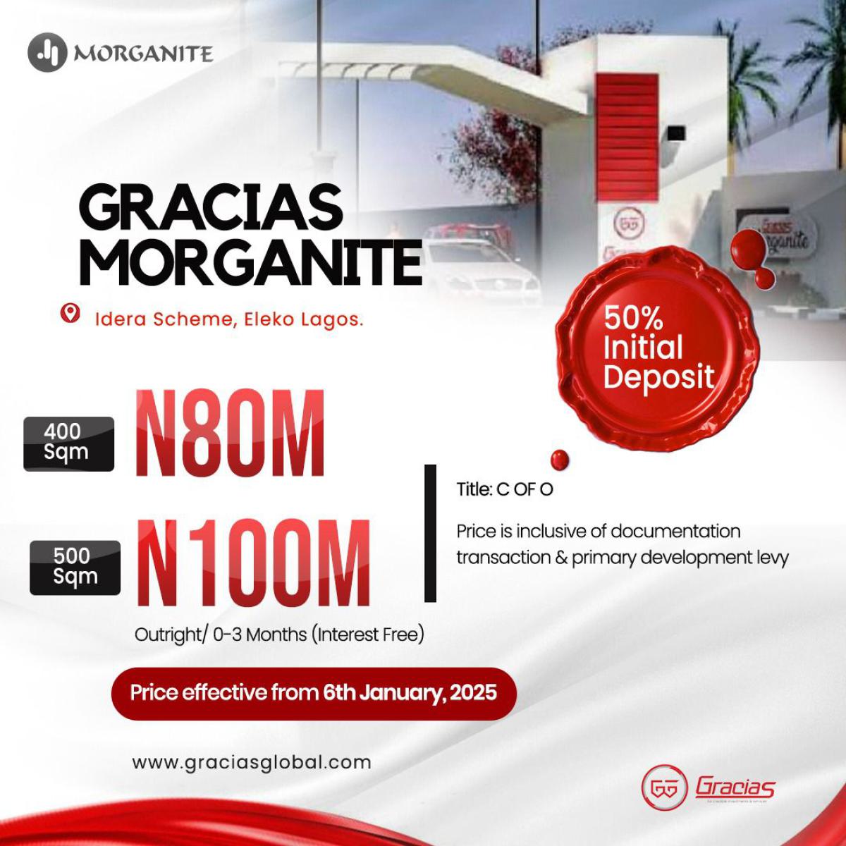 Land with Government Allocated Certificate of Occupancy (c of O), Gracias Morganite Nestled in The Idera Housing Scheme Along The  Expre, Ibeju Lekki, Lagos, Commercial Land for Sale