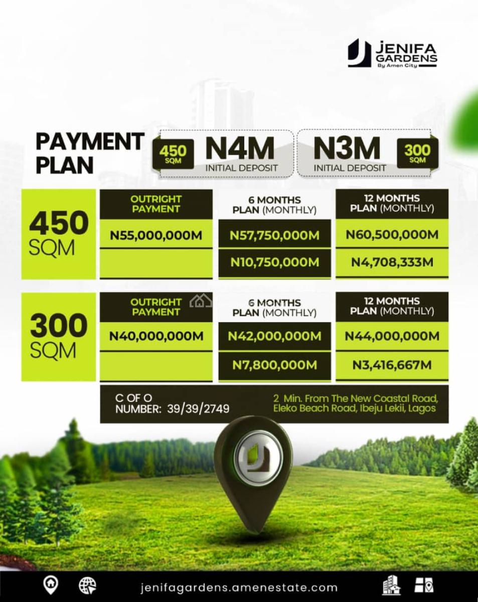 Secured Land with C of O, Jenifa Gardens, Ibeju Lekki, Lagos, Mixed-use Land for Sale