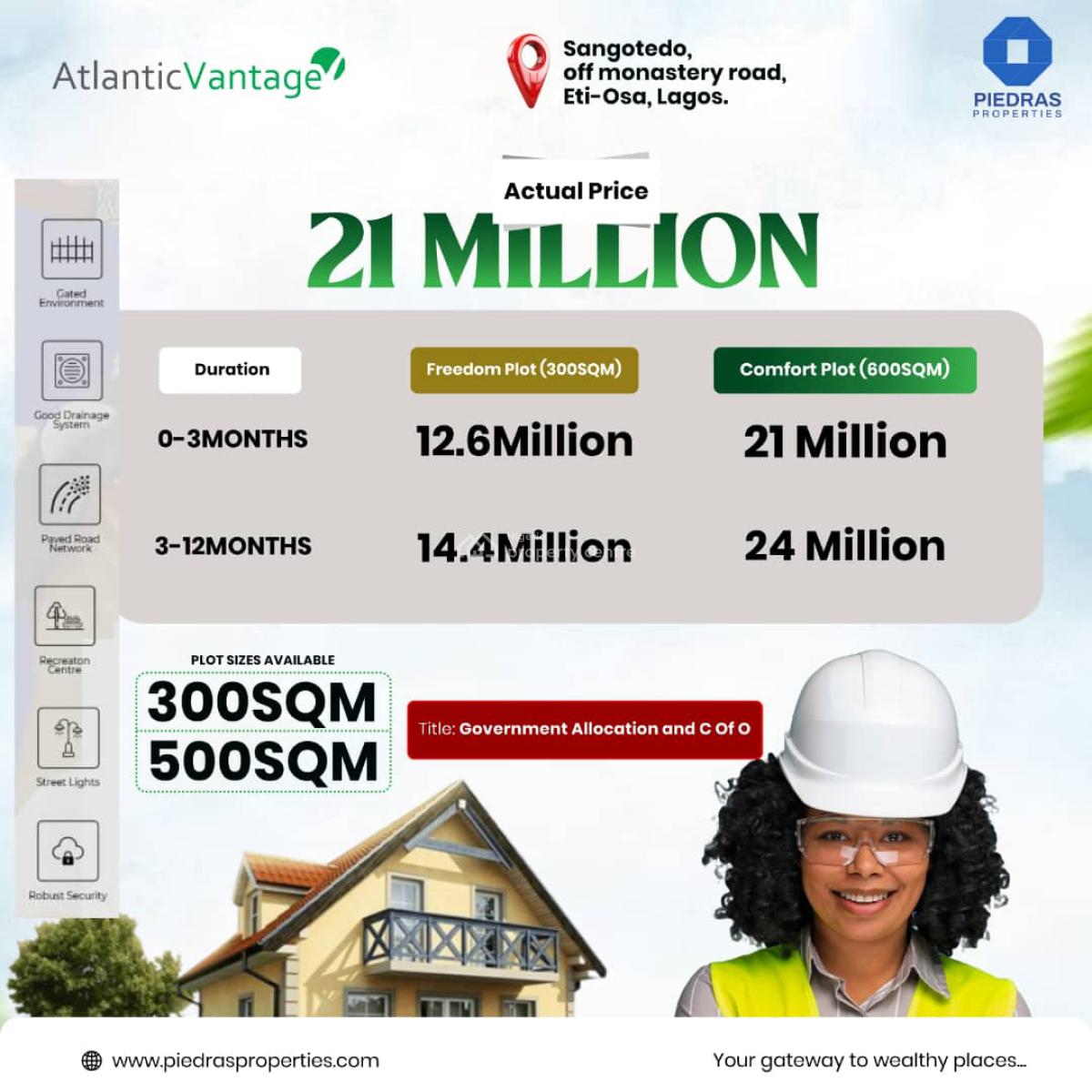 Strategically Located Land, Sangotedo, Ajah, Lagos, Residential Land for Sale