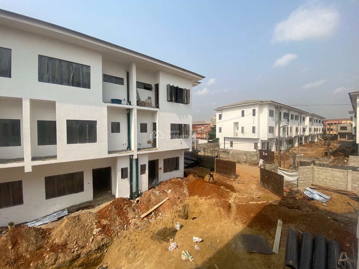 Newly Built 4 Bedrooms Terraced House with 1 Room Boys Quarters, Ajanaku Street, Awuse Estate, Opebi, Ikeja, Lagos, Terraced Duplex for Sale