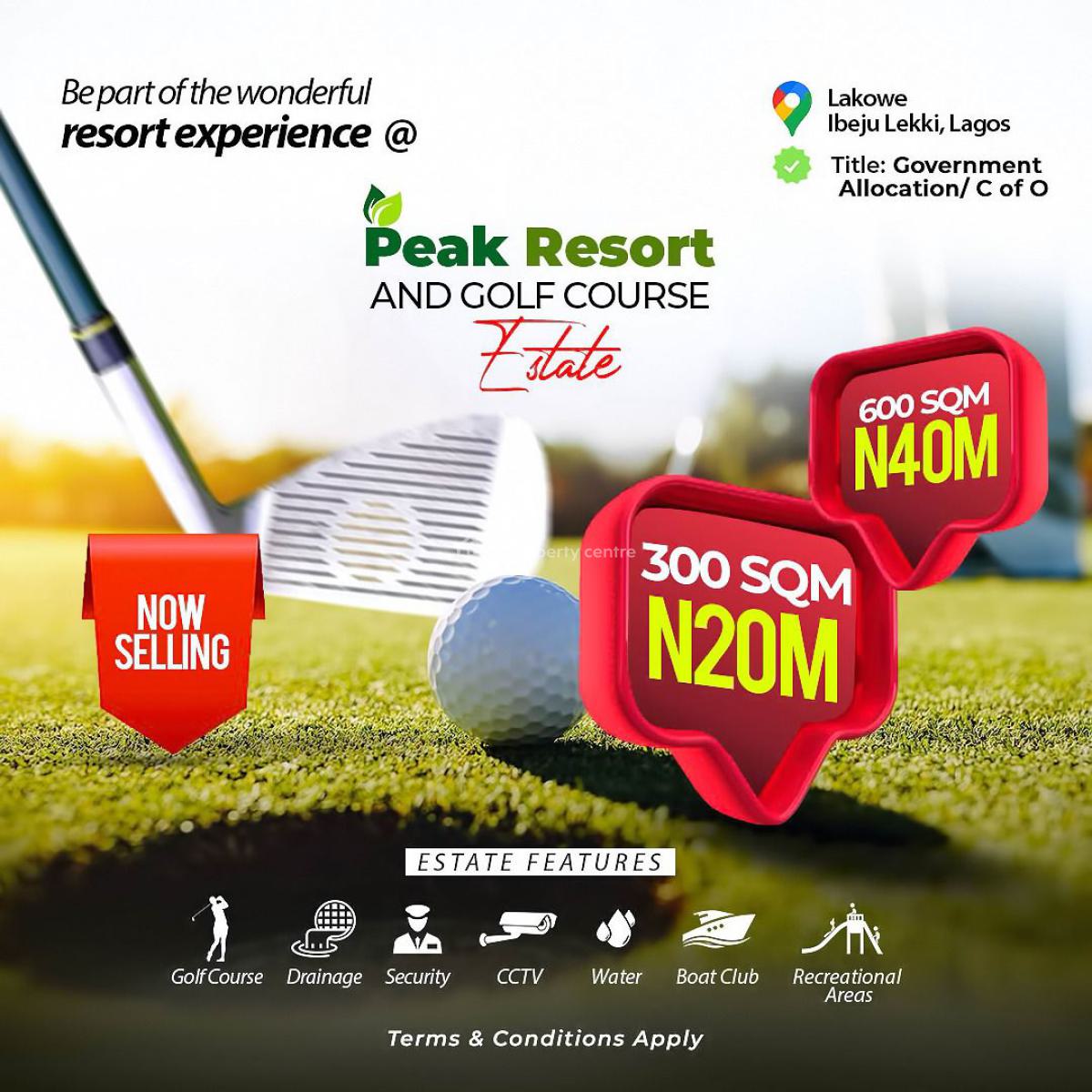 Land with C of O in Peak Resort and Golf Course, Lakowe, Ibeju Lekki, Lagos, Mixed-use Land for Sale