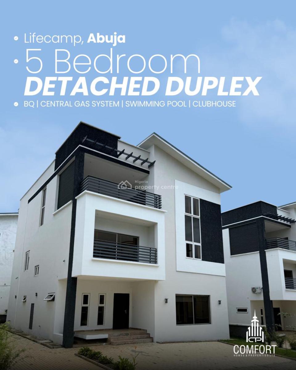 5 Bedroom Detached Duplex with Bq, Life Camp, Abuja, Detached Duplex for Sale