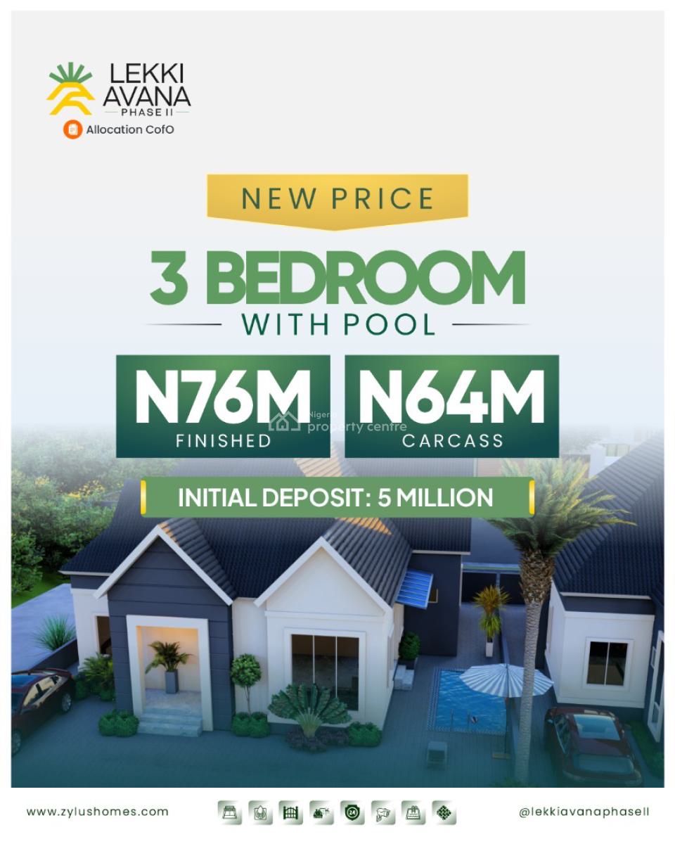 Modern Elegance 3 & 4 Bedroom Furnished Detached Bungalow in Lekki, Enjoy Modern Comfort Here in, Ibeju Lekki, Lagos, Detached Bungalow for Sale