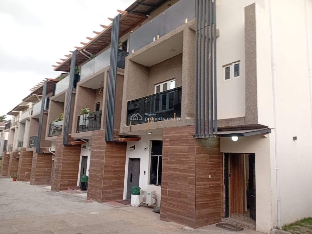 Partly Furnished 4 Bedroom Terrace Duplex with Bq, Guzape District, Abuja, Terraced Duplex for Rent