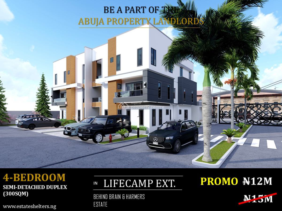 Plot for 4-bedrooms Semi Detached Triplex, Life Camp, Abuja, Residential Land for Sale