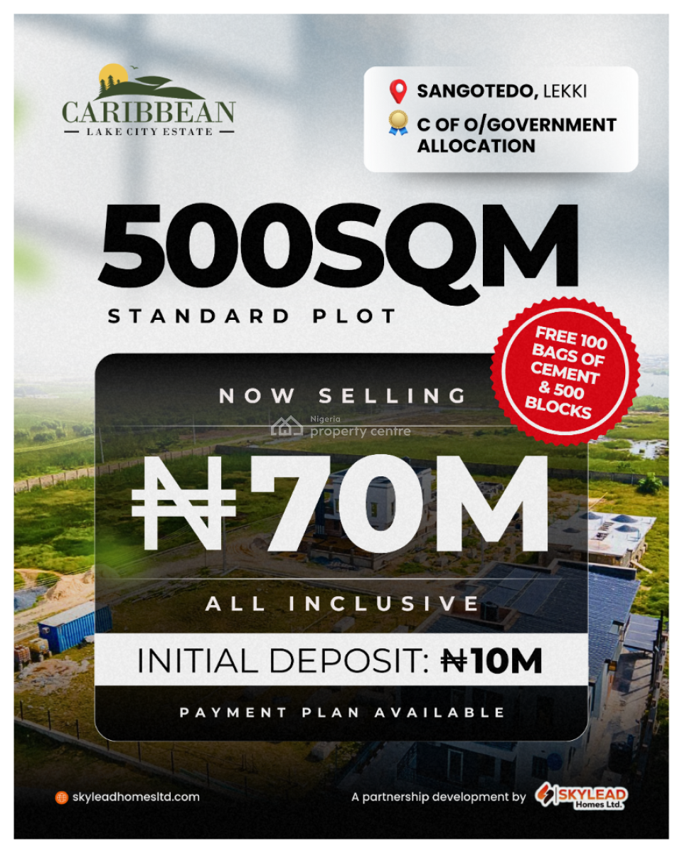 Most Affordable Waterfront Land, Sangotedo, Ajah, Lagos, Mixed-use Land for Sale