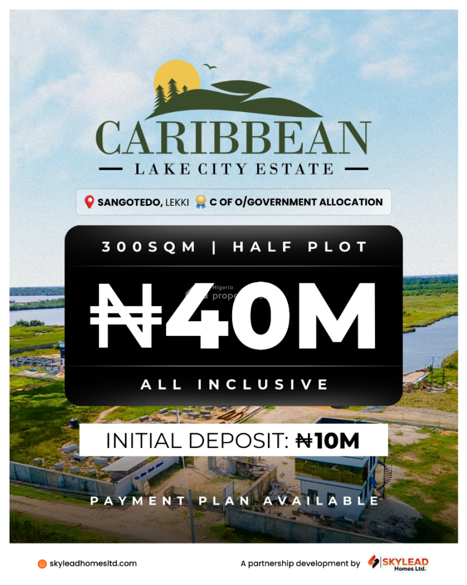 Affordable C of O Waterfront Land with 100 Bags of Cement and 500 Blocks, Sangotedo, Ajah, Lagos, Mixed-use Land for Sale