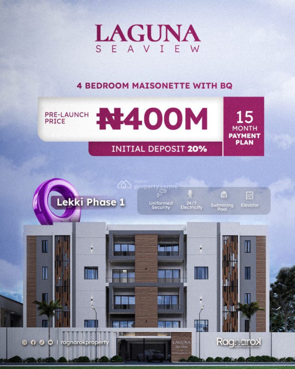 for Sophisticated 4 Bedroom Maisonette with Bq, Foreshore Estate, Lekki Phase 1, Lekki, Lagos, Flat / Apartment for Sale
