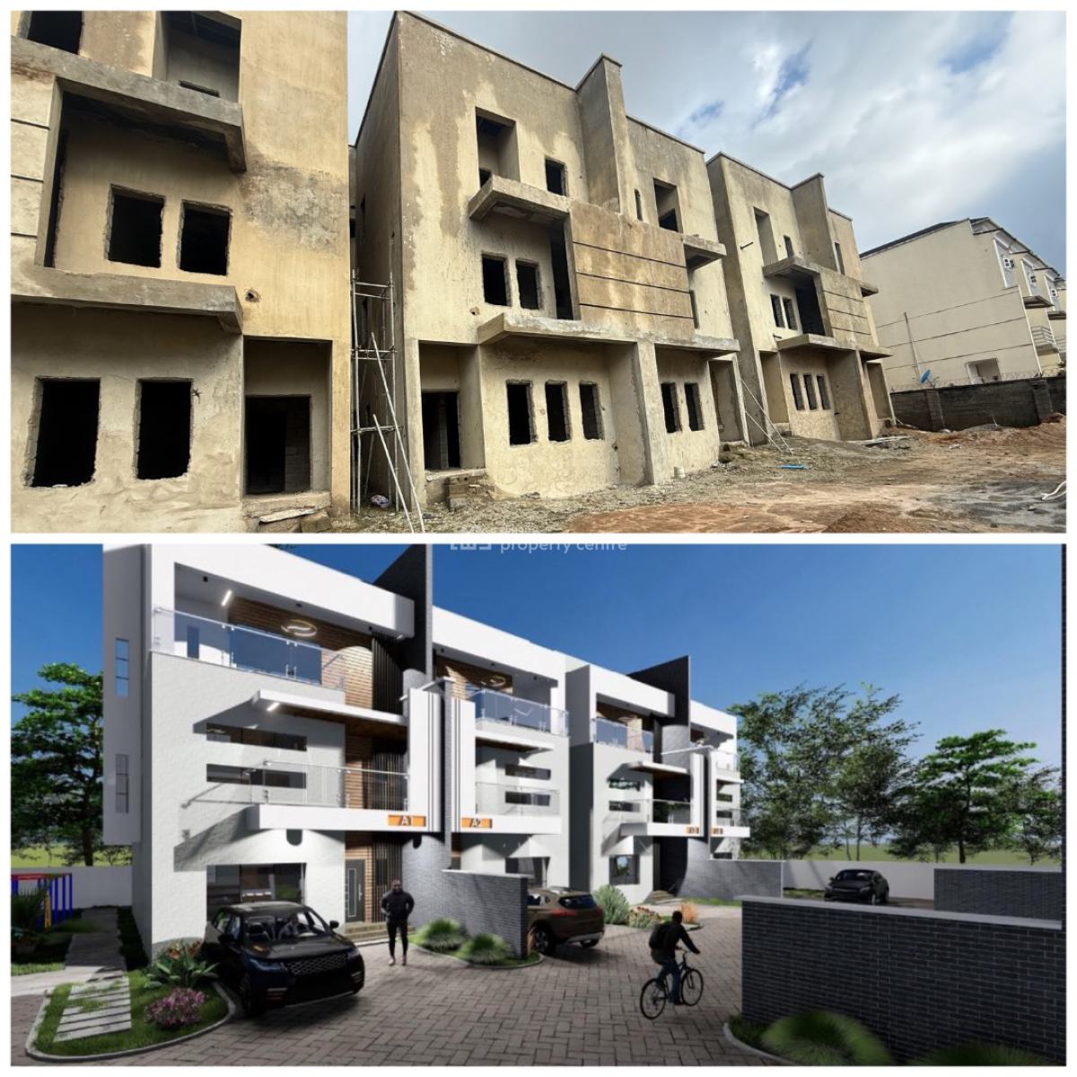 Distress 4 Bedroom Terrace Duplex, Guzape District, Abuja, Terraced Duplex for Sale
