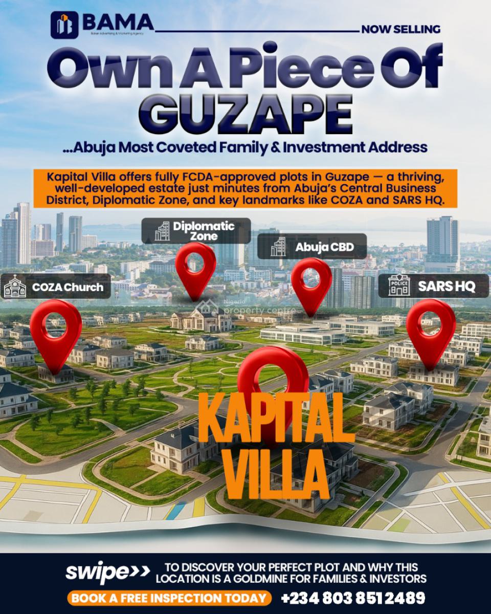 Buy & Build Land with C of O - 250sqm, 400 Sqm, 500sqm, Kapital Villas, Guzape District, Abuja, Mixed-use Land for Sale
