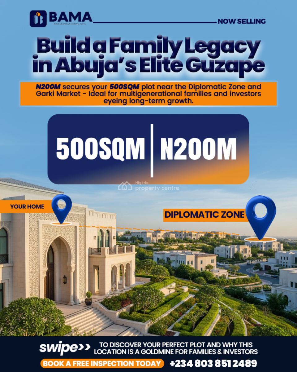 Buy & Build Land with C of O - 250sqm, 400 Sqm, 500sqm, Kapital Villas, Guzape District, Abuja, Mixed-use Land for Sale