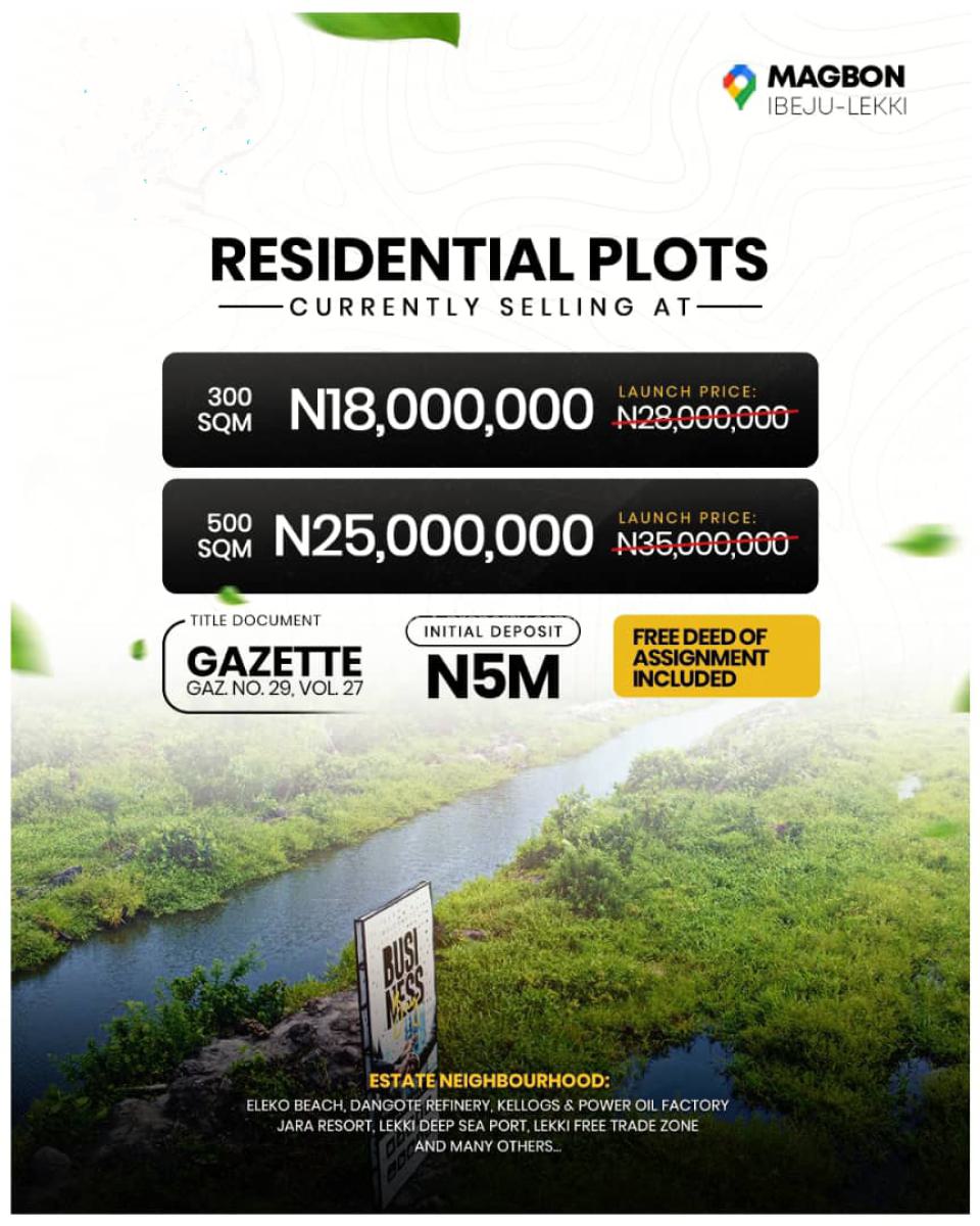 Commercial Land Along Coastal Road Ibeju-lekki, Magbon Alade, Ibeju Lekki, Lagos, Commercial Land for Sale