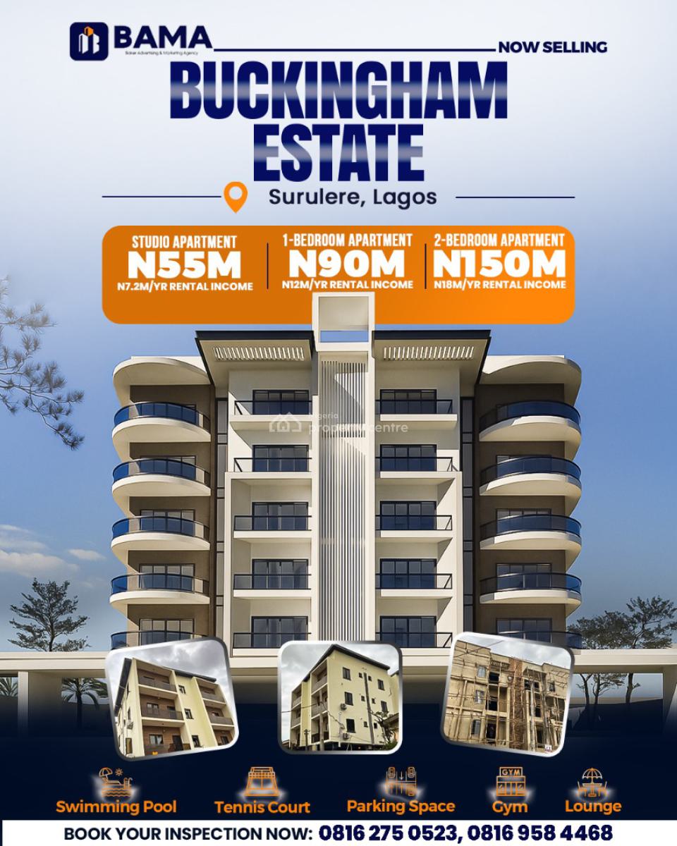 Ready-to-earn Studio, 1-bedroom, and 2-bedroom Units in Surelere, Buckingham Estate, Surulere, Lagos, Commercial Property for Sale