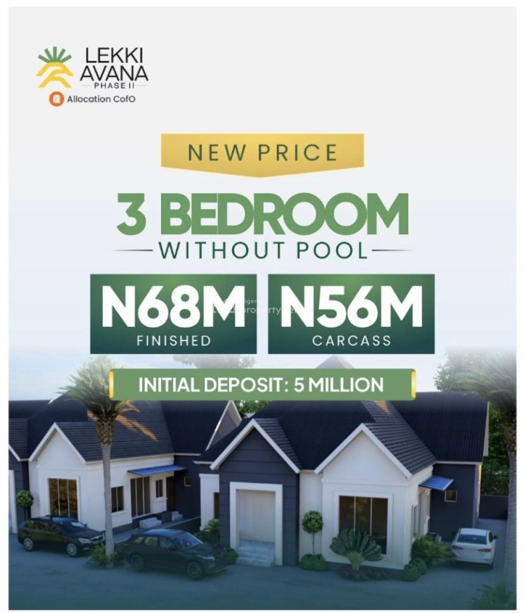 Luxury 3 Bedroom Bungalow, Luxury 3 Bedroom Bungalow with Mortgage Payment Option, Ibeju Lekki, Lagos, Detached Bungalow for Sale
