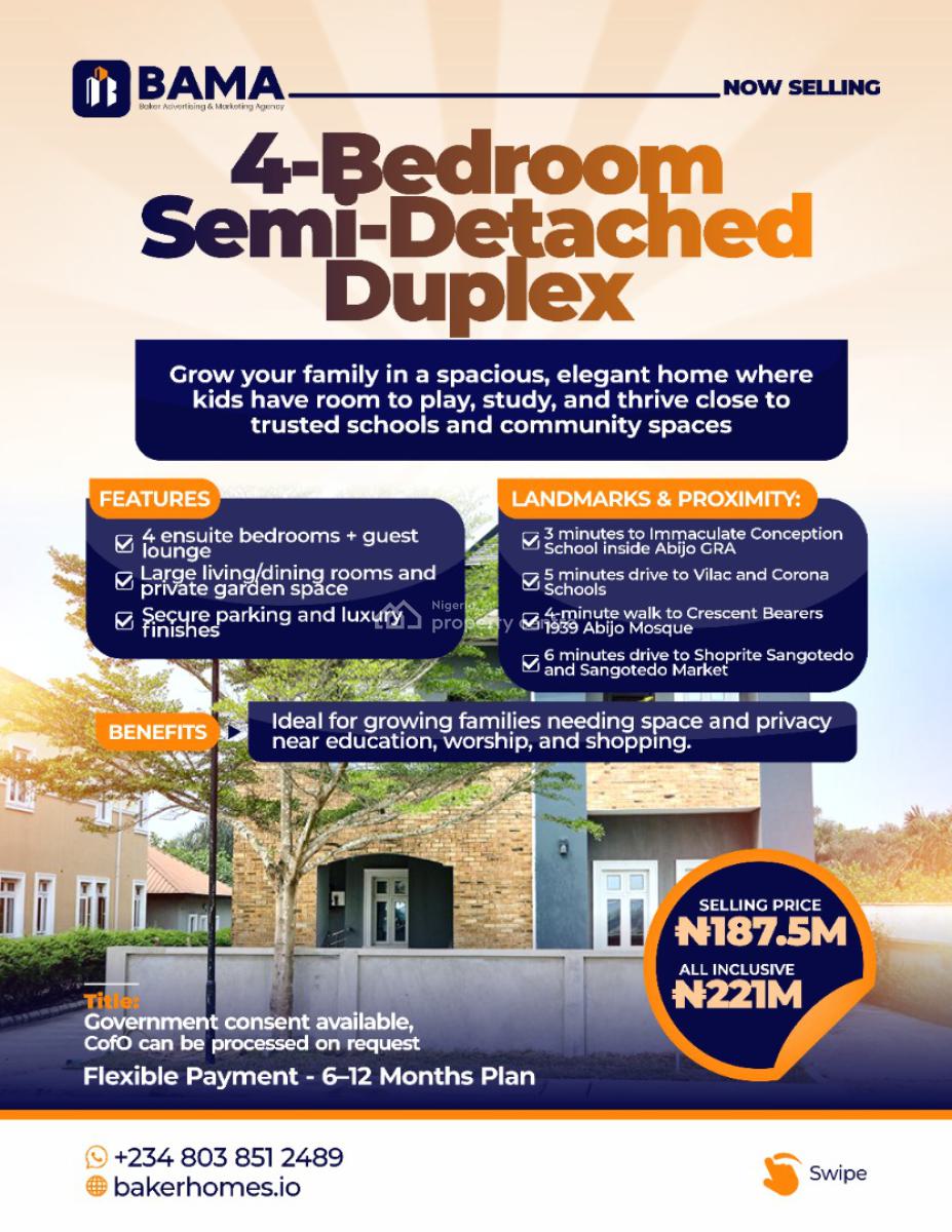 Buy Luxury Homes & Serviced Plots 2, 4, 5 Bedroom Semi Detached Duplex, Shalom Park Estate, Ajah, Lagos, Semi-detached Duplex for Sale
