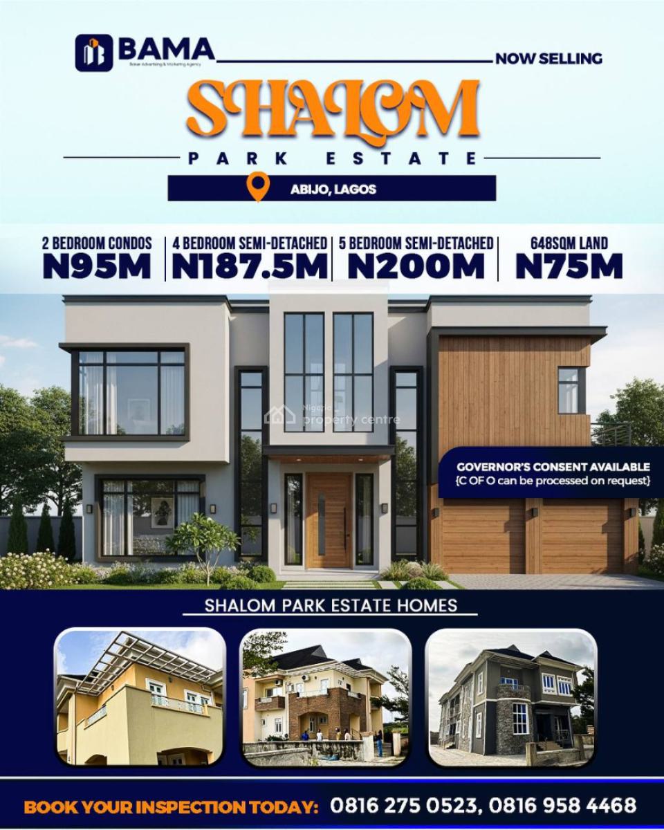 Buy Luxury Homes & Serviced Plots 2, 4, 5 Bedroom Semi Detached Duplex, Shalom Park Estate, Ajah, Lagos, Semi-detached Duplex for Sale
