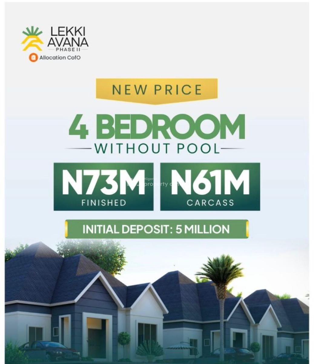 Luxury 4 Bedroom Bungalow, Modern Styled 4 Bedroom Bungalow with Mortgage Payment Option, Ibeju Lekki, Lagos, Detached Bungalow for Sale