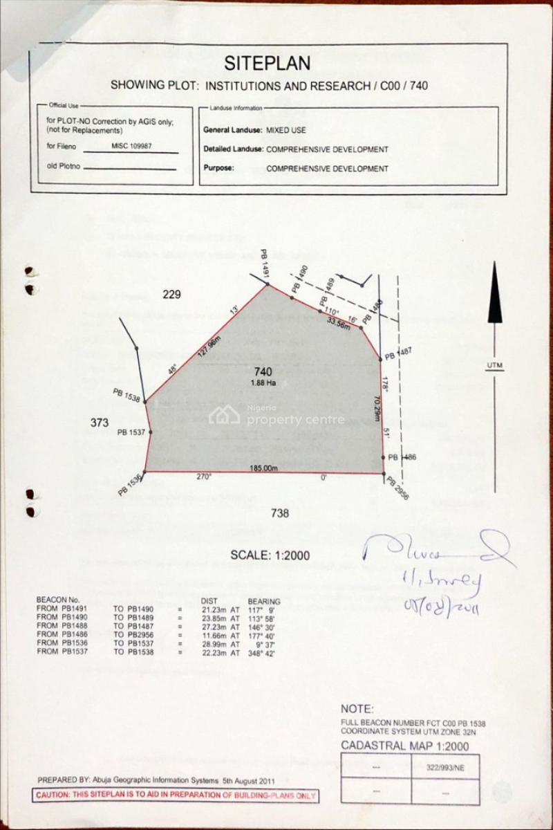 1.88 Hectares Jv Land, Piwoyi, Lugbe District, Abuja, Mixed-use Land Joint Venture
