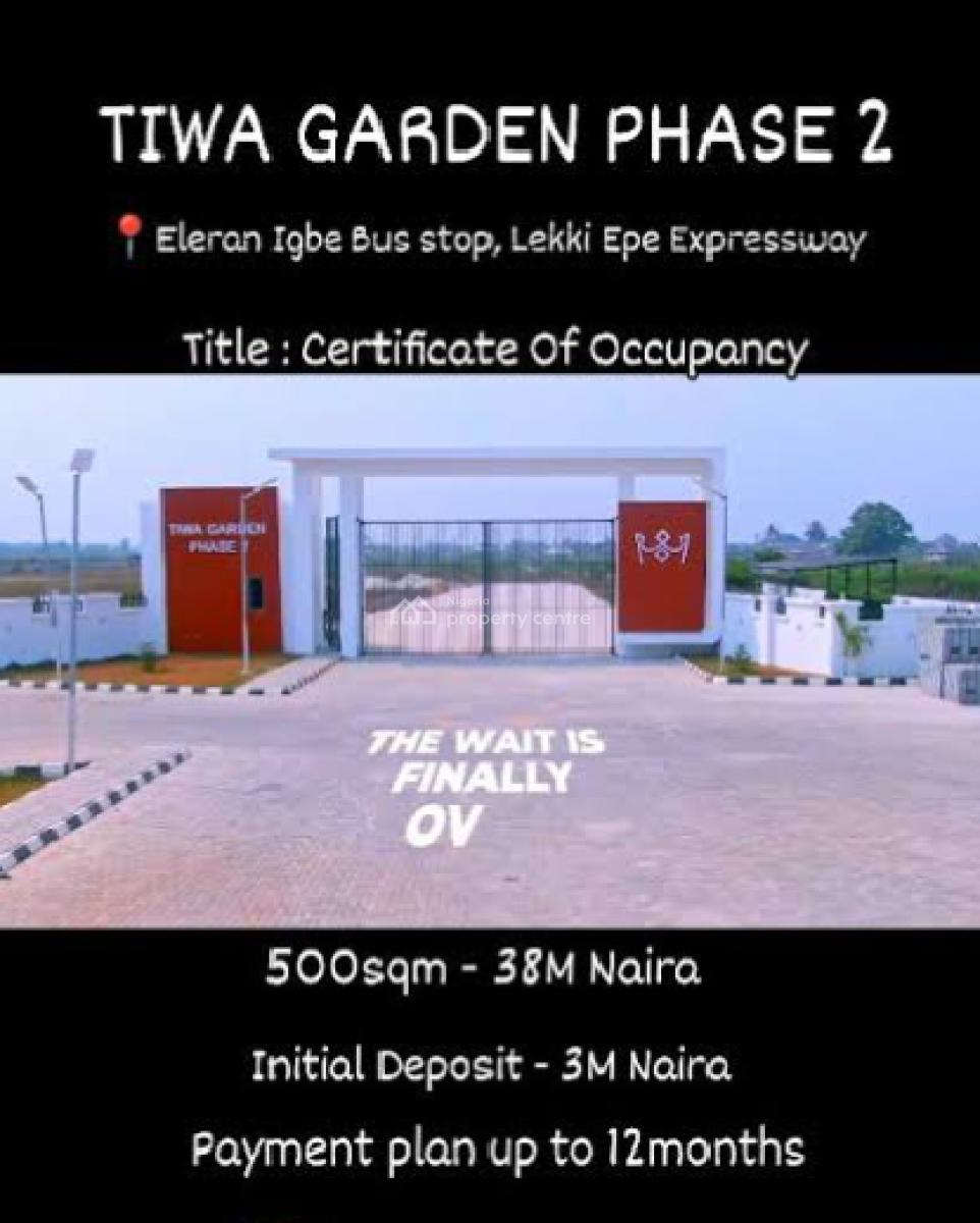 Facing The Express in Ibeju Lekki -tiwa Garden Phase 2, Land with Cofo, Ibeju Lekki Facing The Express| Tiwa Garden Phase 2, Eleranigbe, Ibeju Lekki, Lagos, Residential Land for Sale