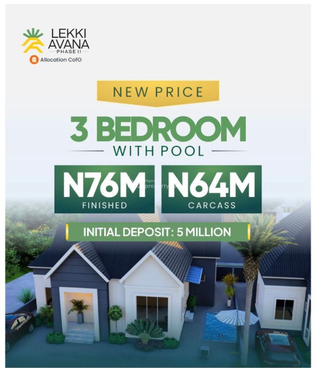 Luxury 3 Bedroom Bungalow, Luxury 3 Bedroom Bungalow with Mortgage Payment Option, Ibeju Lekki, Lagos, Detached Bungalow for Sale