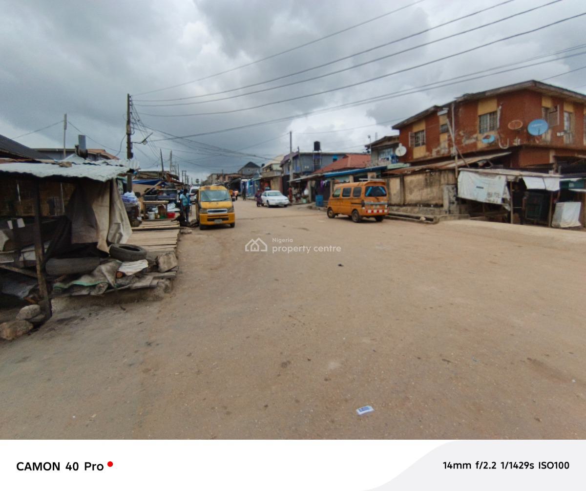 More Than Half Plot of Land with Demolishable Building on a Tarred Roa, Orimolade Street, Off College Road, Ogba, Ikeja, Lagos, Block of Flats for Sale