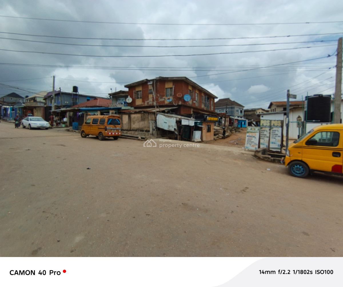 More Than Half Plot of Land with Demolishable Building on a Tarred Roa, Orimolade Street, Off College Road, Ogba, Ikeja, Lagos, Block of Flats for Sale