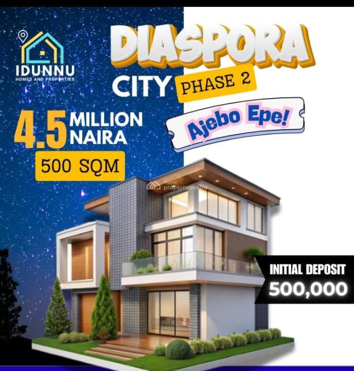Verified Land in a Built Up Location, Diaspora City Phase 2 Ajebo Epe Lagos with Parameter Fencing, Epe, Lagos, Residential Land for Sale