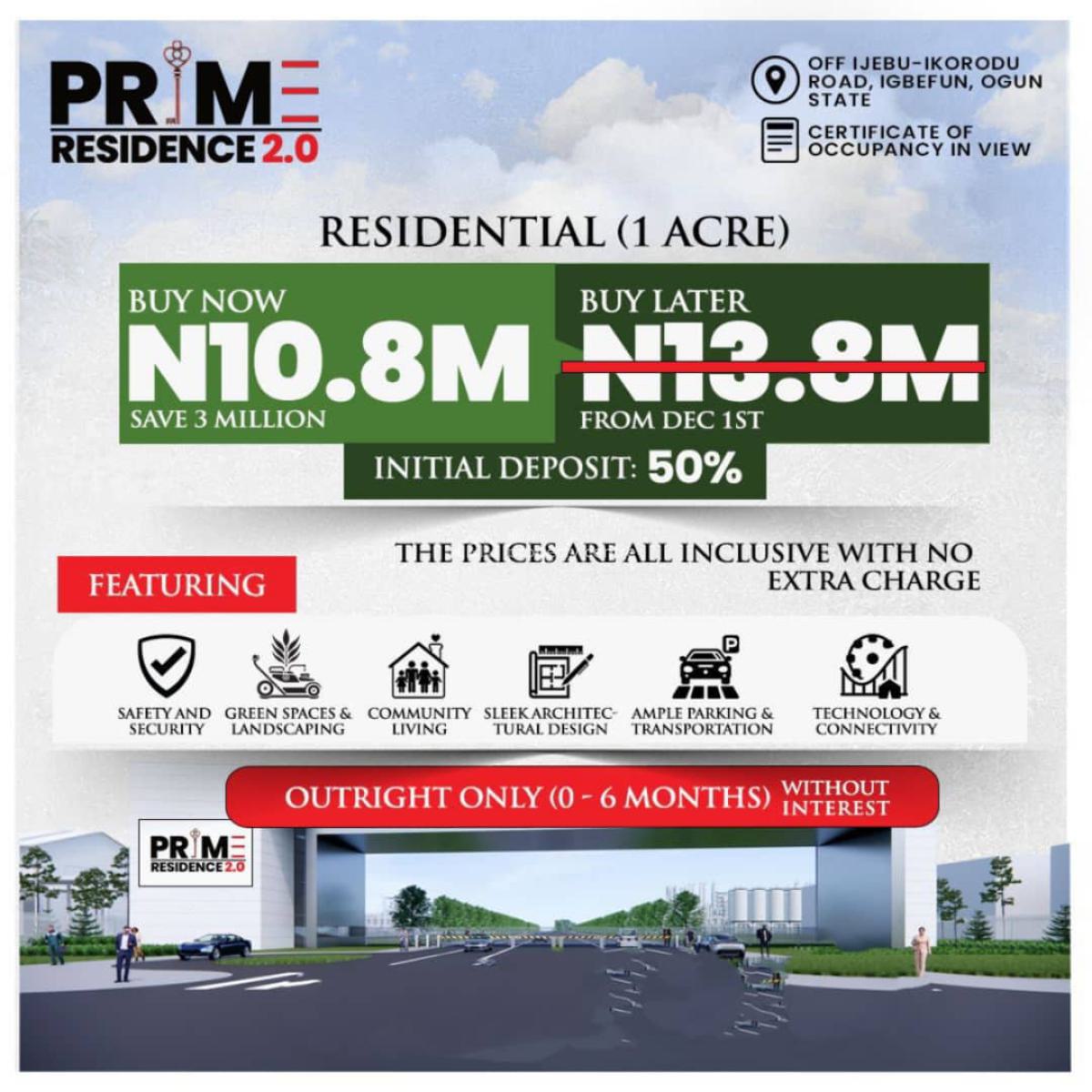 Most Affordable Land in a Prime Location, Prime Residence 2.0 Ijebu Ikorodu,igbefun, Ikorodu, Lagos, Commercial Land for Sale