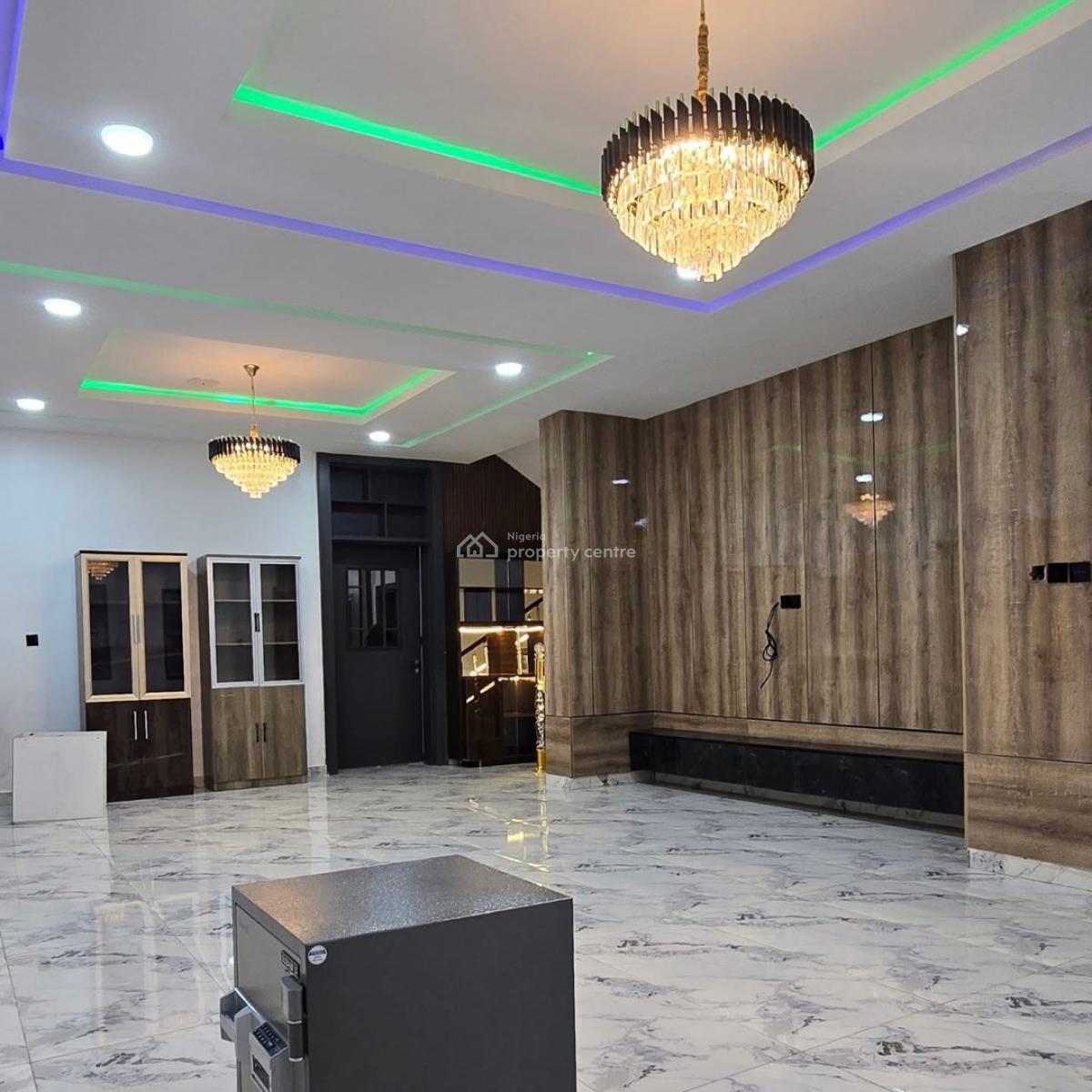 5 Bedrooms Automated Detached Duplex,1bedrm Bq,cctv,cinema,solar, Sweet and Well Secured Neighborhood, Wuye, Abuja, Detached Duplex for Sale