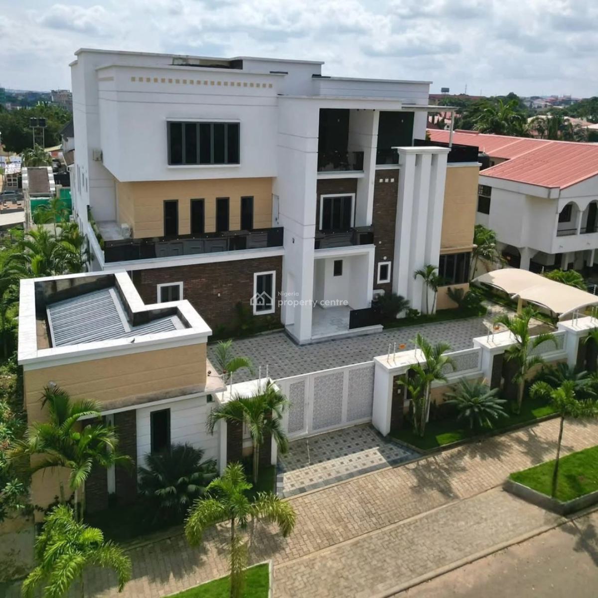 Contemporary 8 Bedroom Serviced Mansion,bq,foyer,elevator,penthouse,, Wuse 2, Abuja, Detached Duplex for Sale