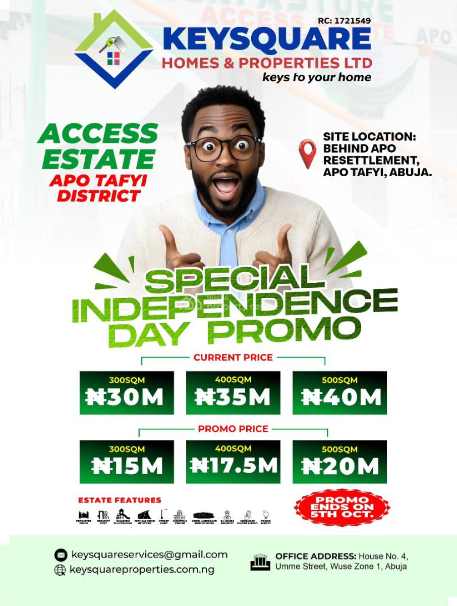 Buildable and Livable Estate Plot, Access Estate Apo Tafyi District, Apo, Abuja, Residential Land for Sale