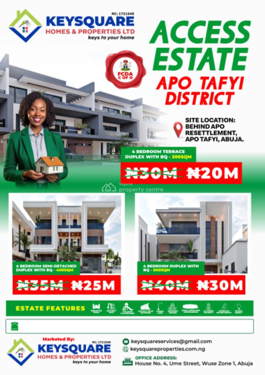 Buildable and Livable Estate Plot, Access Estate, Apo Tafyi District, Apo, Abuja, Residential Land for Sale
