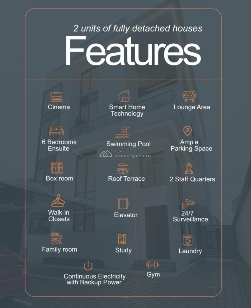 Smart Home 6 Bedroom Detached House Plus 2 Bq, Banana Island, Ikoyi, Lagos, Detached Duplex for Sale
