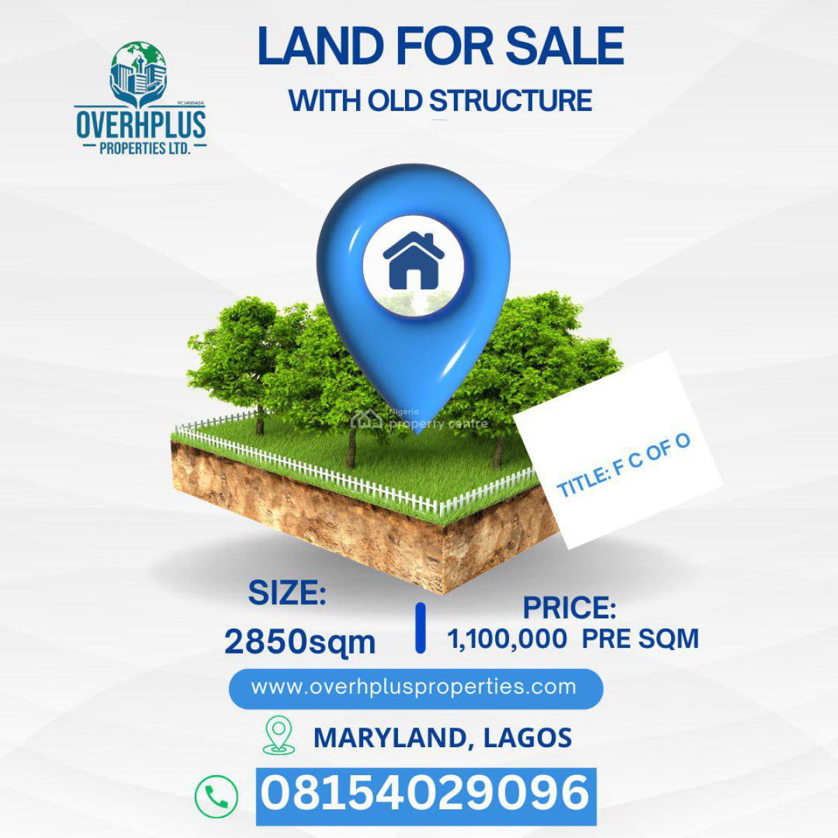 Mixed Use 2850sqm Plot of Land Within a Quiet Neighborhood, Maryland Ikeja, Maryland, Lagos, Mixed-use Land for Sale