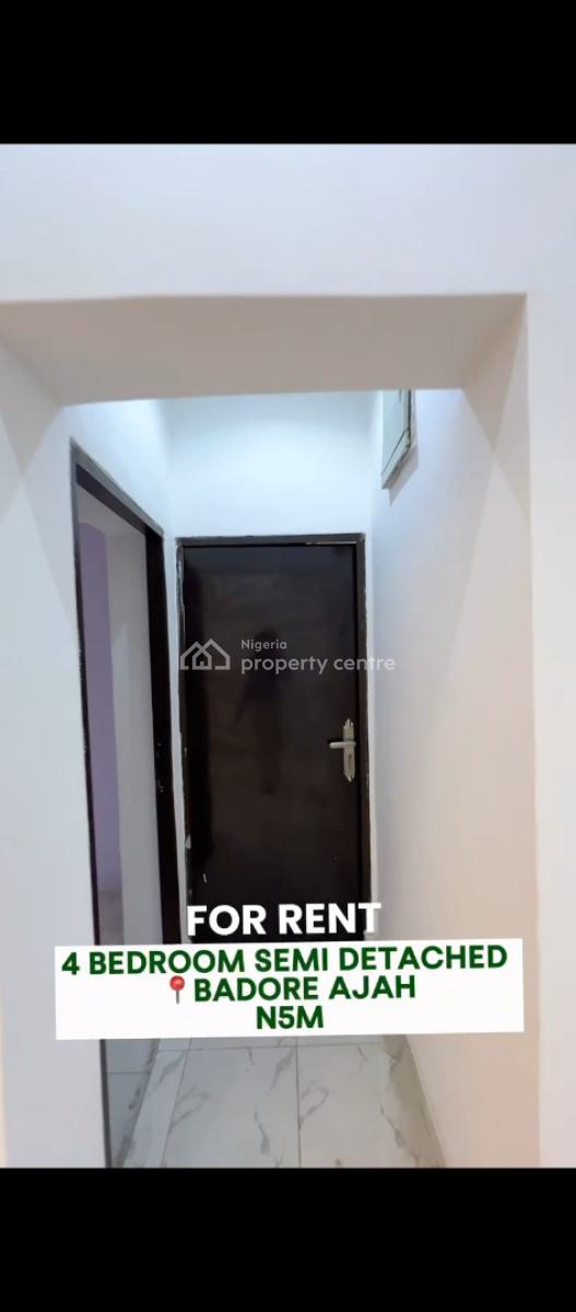 4 Bedroom Semi Detached, Badore, Ajah, Lagos, House for Rent