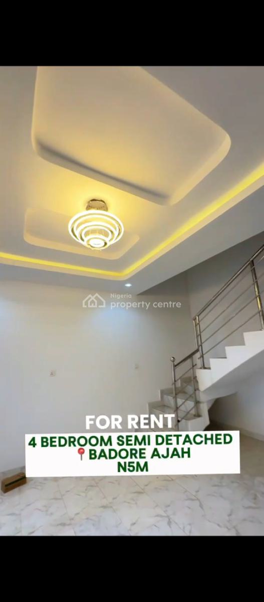4 Bedroom Semi Detached, Badore, Ajah, Lagos, House for Rent