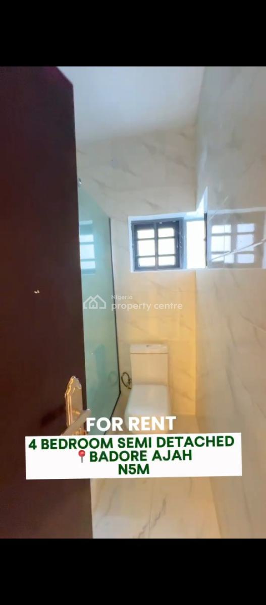 4 Bedroom Semi Detached, Badore, Ajah, Lagos, House for Rent