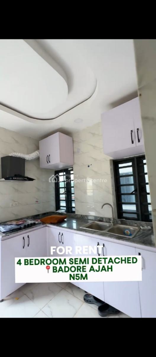 4 Bedroom Semi Detached, Badore, Ajah, Lagos, House for Rent