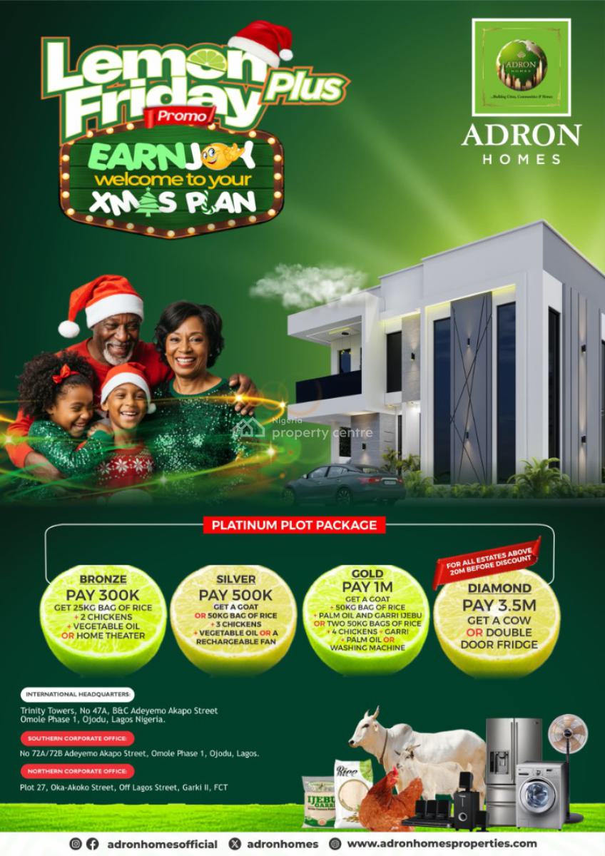 Adron Homes Christmas   Promo 2025 Lemon Friday Plus Land, Ibadan, Oyo, Mixed-use Land for Sale