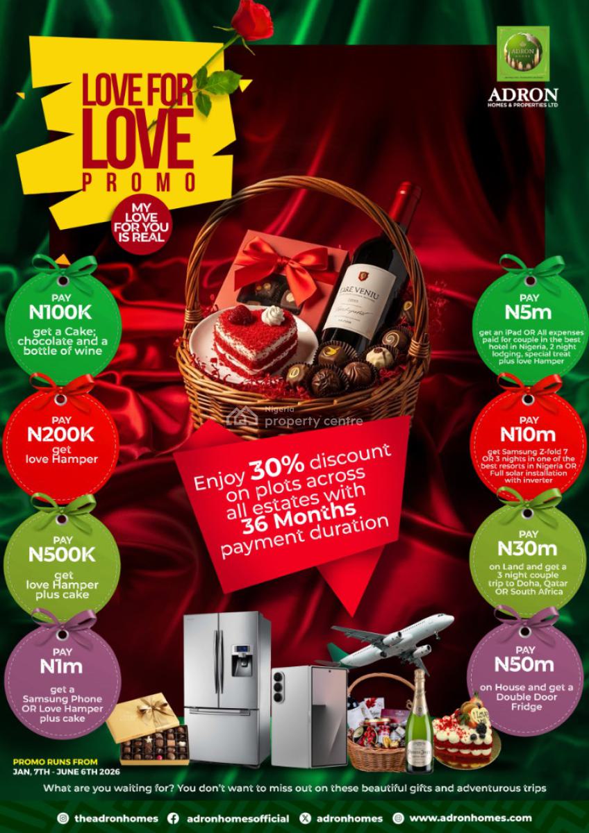 Adron Homes Valentine Promo 2026 Love for Love ️landed Property, Ibadan, Oyo, Mixed-use Land for Sale