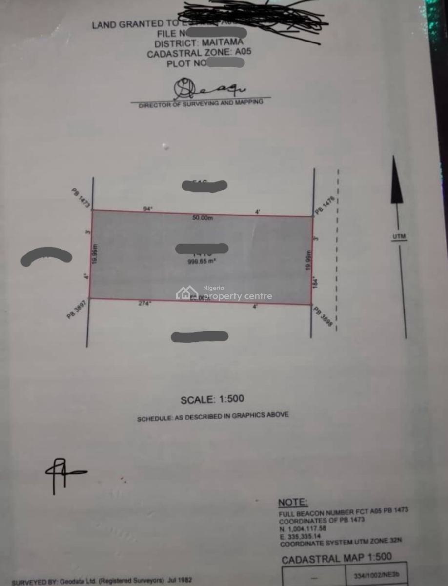 1,000sqm with Old Building, Maitama Main, Maitama District, Abuja, Residential Land for Sale