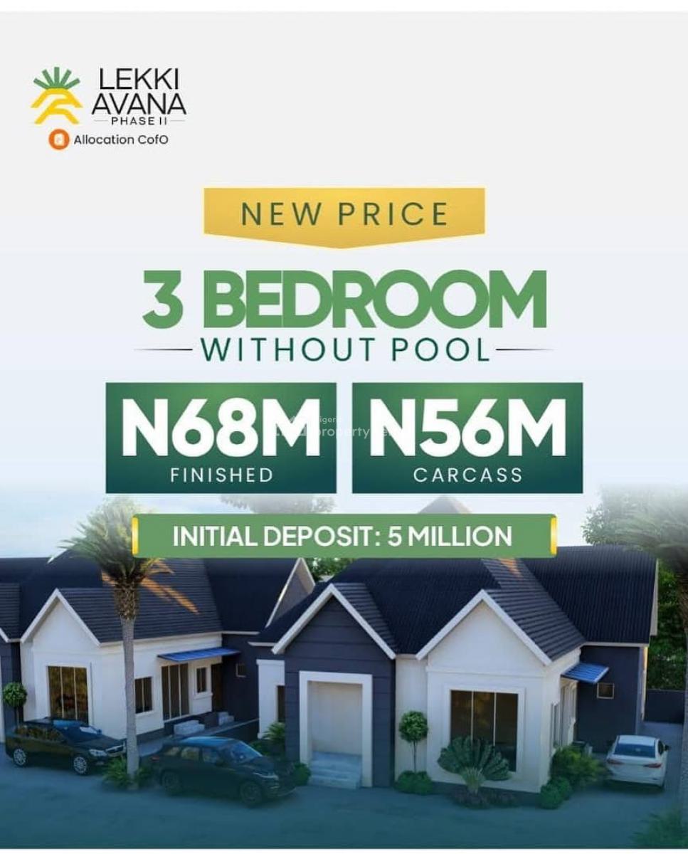 3 Bedroom in The Newly Launched Bungalows and Resort, Lekki Avana, Eleranigbe, Ibeju Lekki, Lagos, Detached Bungalow for Sale