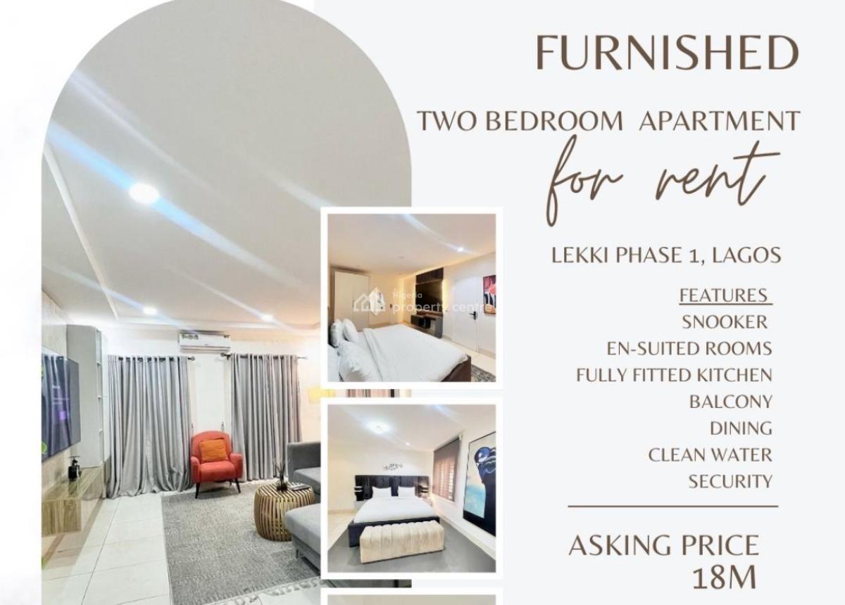 2 Bedroom Luxury Furnished Apartment, Lekki Phase 1, Lekki, Lagos, Flat / Apartment for Rent