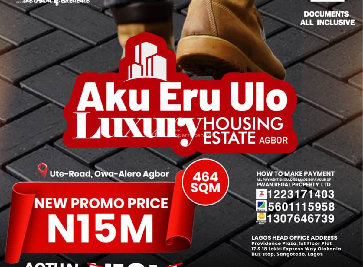 Developed Dry Land for Buy and Build, Aku-eru Estate Located 5min Drive From Awe-alero Roundabout Agbor, Ika South, Delta, Residential Land for Sale