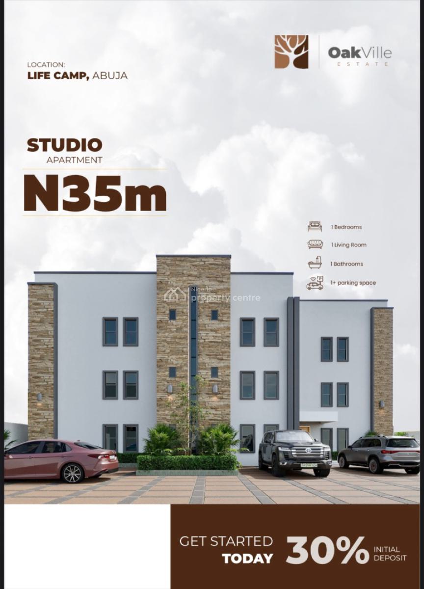 Spacious Studio Apartments in a Beautiful Neighborhood, Oakville Estate, Life Camp, Abuja, House for Sale