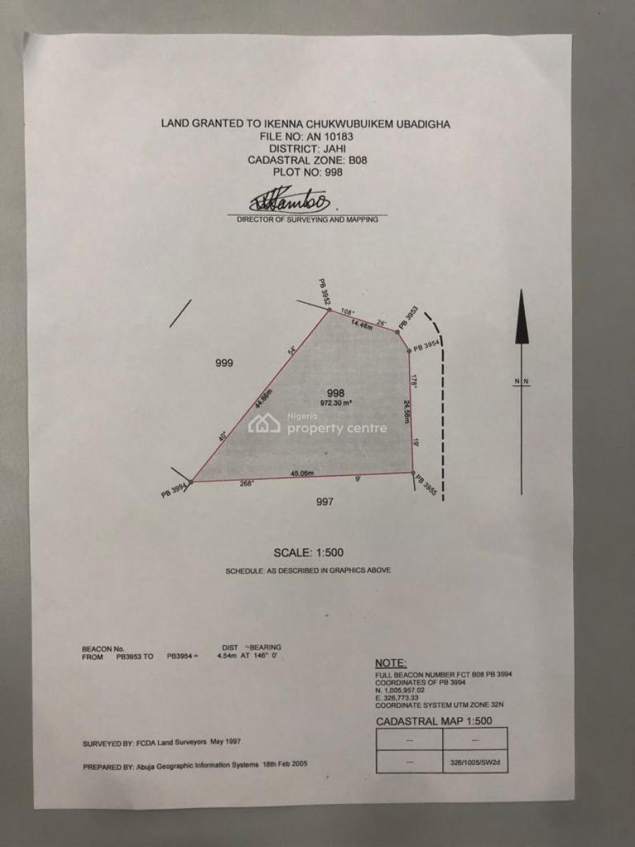 a 972sqm Residential  Very Strategic Location in Jahi, Jahi Gilmore, Jahi, Abuja, Residential Land for Sale