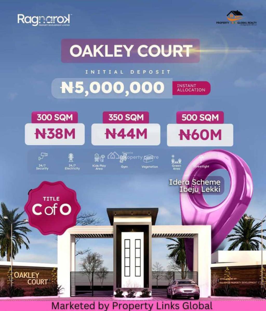 Buy and Build Land with Certificate of Occupancy C of O, Oakley Court Located at Eleko Roundabout, Idera Scheme,, Eleko, Ibeju Lekki, Lagos, Residential Land for Sale