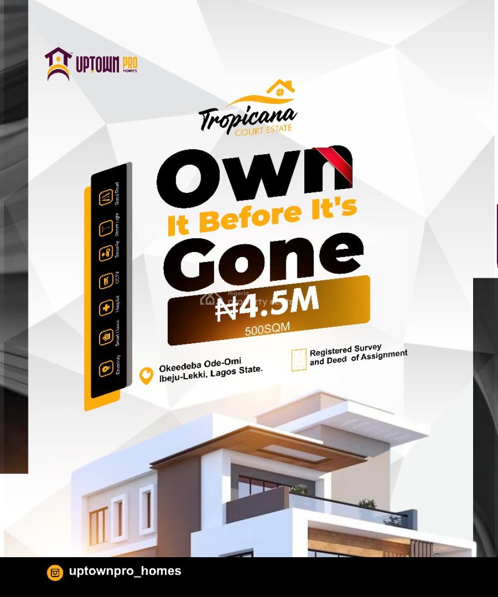 Tropicana Court Estate, Ijebu Ode, Omi Town, Ibeju Lekki, Lagos, Commercial Land for Sale