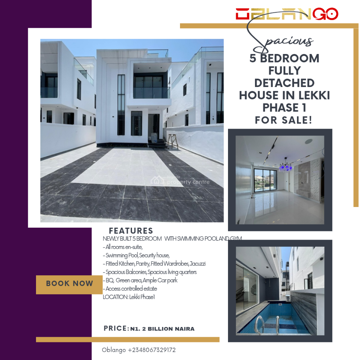 Luxury 5 Bedroom Fully Detached Duplex, Lekki Phase 1, Lekki, Lagos, Detached Duplex for Sale