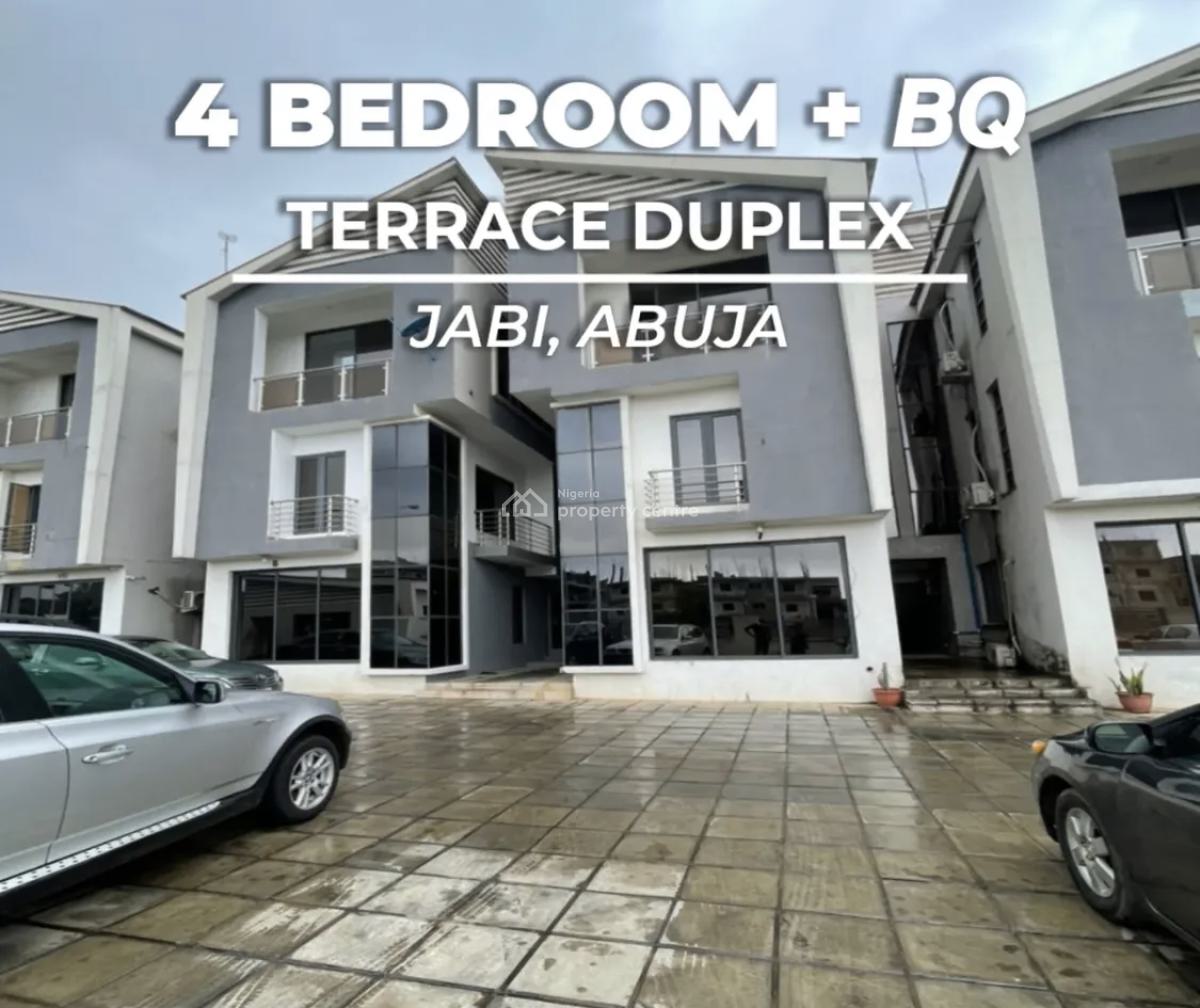 4-bed Terrace Duplex + Bq, Jabi, Abuja, Terraced Duplex for Rent